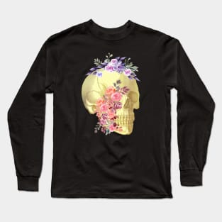 Floral Skull Anatomy Long Sleeve T-Shirt